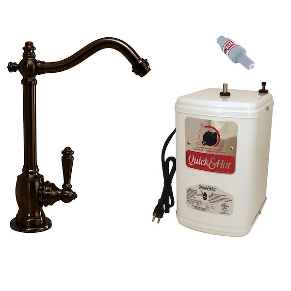 Westbrass Victorian 9" 1-Handle Hot Water Dispenser Faucet with Quick Heating Tank, Oil Rubbed Bronze D204HFP-12 - main